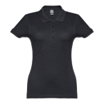 Polo em diversas cores para mulher em algodão 195 g/m2 THC Eve cor preto