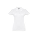 Polo em diversas cores para mulher em algodão 195 g/m2 THC Eve cor branco primeira vista