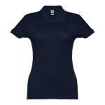 Polo em diversas cores para mulher em algodão 195 g/m2 THC Eve cor azul-marinho