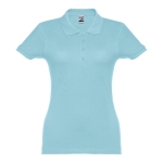 Polo em diversas cores para mulher em algodão 195 g/m2 THC Eve cor azul pastel