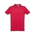 Polos bicolor com corte slim fit em algodão 210 g/m2 THC Rome cor vermelho primeira vista