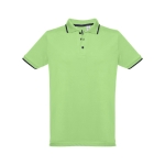 Polos bicolor com corte slim fit em algodão 210 g/m2 THC Rome cor verde-claro primeira vista