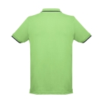 Polos bicolor com corte slim fit em algodão 210 g/m2 THC Rome cor verde-claro segunda vista