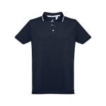 Polos bicolor com corte slim fit em algodão 210 g/m2 THC Rome cor azul-marinho primeira vista