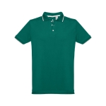 Polos bicolor com corte slim fit em algodão 210 g/m2 THC Rome cor verde-escuro primeira vista