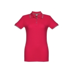 Polos bicolor em algodão personalizáveis para mulher 210 g/m2 THC Rome cor vermelho primeira vista