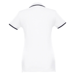 Polos bicolor em algodão personalizáveis para mulher 210 g/m2 THC Rome cor branco