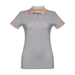 Polos bicolor em algodão personalizáveis para mulher 210 g/m2 THC Rome cor cinzento