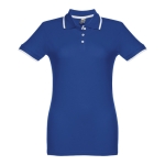 Polos bicolor em algodão personalizáveis para mulher 210 g/m2 THC Rome cor azul real