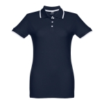 Polos bicolor em algodão personalizáveis para mulher 210 g/m2 THC Rome cor azul-marinho