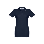 Polos bicolor em algodão personalizáveis para mulher 210 g/m2 THC Rome cor azul-marinho primeira vista