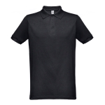 Polos com logo a cor total em algodão e poliester 200 g/m2 THC Berlin cor preto