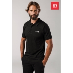 Polos com logo a cor total em algodão e poliester 200 g/m2 THC Berlin cor preto vista conjunto