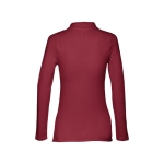 Polo de manga comprida para mulher em algodão 210 g/m2 THC Bern cor bordeaux segunda vista