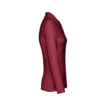 Polo de manga comprida para mulher em algodão 210 g/m2 THC Bern cor bordeaux terceira vista