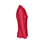 Polo de manga comprida para mulher em algodão 210 g/m2 THC Bern cor vermelho terceira vista