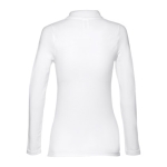 Polo de manga comprida para mulher em algodão 210 g/m2 THC Bern cor branco