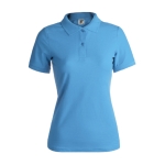 Polo para mulher com o logotipo da marca cor azul-claro