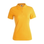 Polo para mulher com o logotipo da marca cor amarelo-escuro primeira vista