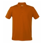 Polo personalizado técnico de poliester transpirável MKT cor cor-de-laranja primeira vista