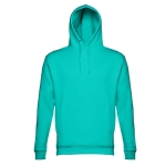 Hoodies personalizados en várias cores 320 g/m2 THC Phoenix cor turquesa quarta vista