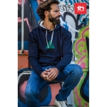 Hoodies personalizados de estilo desportivo cor azul-marinho vista conjunto