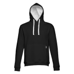 Hoodies personalizados de estilo desportivo cor preto/cinzento quarta vista