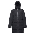 Parka com capuz acolchoada para oferecer cor preto