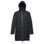 Parka com capuz acolchoada para oferecer cor preto quarta vista