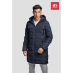 Parka com capuz acolchoada para oferecer cor azul-marinho