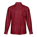 Camisas Oxford para homem em algodão e poliester 130 g/m2 THC Tokyo cor bordeaux primeira vista