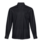 Camisa elegante de manga comprida com logo cor preto
