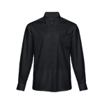 Camisas Oxford para homem em algodão e poliester 130 g/m2 THC Tokyo cor preto primeira vista