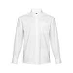 Camisa elegante de manga comprida com logo cor branco primeira vista