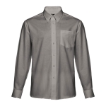 Camisas Oxford para homem em algodão e poliester 130 g/m2 THC Tokyo cor cinzento-escuro primeira vista