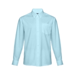 Camisas Oxford para homem em algodão e poliester 130 g/m2 THC Tokyo cor azul-claro primeira vista