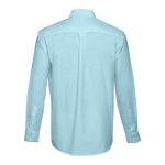 Camisa elegante de manga comprida com logo cor azul-claro