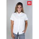 Camisas Oxford para mulher, algodão e poliester 130 g/m2 THC London WH cor branco