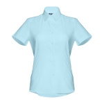 Camisas Oxford para mulher, algodão e poliester 130 g/m2 THC London WH cor azul-claro