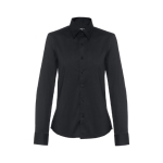 Camisas para mulher em algodão e poliamida 115 g/m2 THC Paris cor preto primeira vista