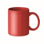 Caneca barata publicitária de cerâmica colorida 300ml Basic Colors cor vermelho