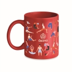 Caneca barata publicitária de cerâmica colorida 300ml Basic Colors cor vermelho vista principal