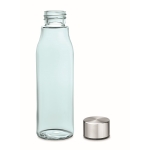 Garrafa de vidro com tampa de alumínio e logo cor azul-claro segunda vista
