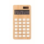 Calculadoras com carcaça em bambu para brinde cor madeira