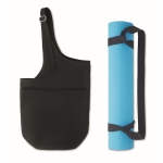 Conjunto de tapete de yoga e correia de exercício com bolsa Yoga cor preto