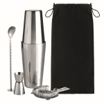 Set de cocktail de aço com coqueteleira de 750ml Sommelier cor prateado brilhante segunda vista