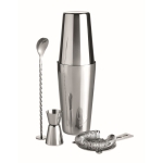 Set de cocktail de aço com coqueteleira de 750ml Sommelier cor prateado brilhante segunda vista