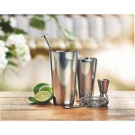 Set de cocktail de aço com coqueteleira de 750ml Sommelier cor prateado brilhante vista conjunto