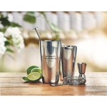 Set de cocktail de aço com coqueteleira de 750ml Sommelier cor prateado brilhante vista conjunto principal