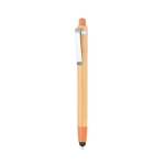 Caneta emn bambu personalizável com a marca cor cor-de-laranja segunda vista
